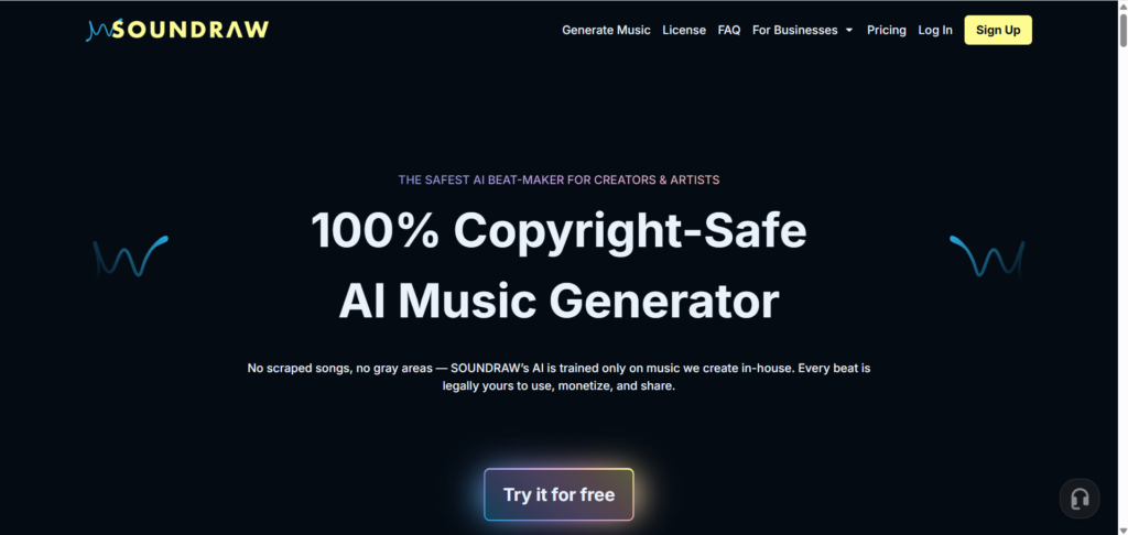 Soundraw website interface